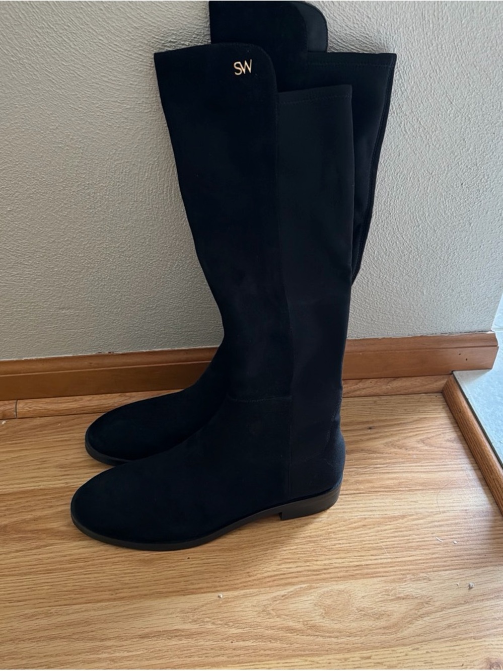 Stuart Weitzman Keelan TTK Boots, Black Suede, Brand New, Never Worn